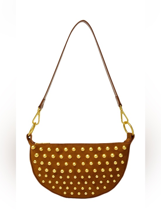 THINK ROYLN Handbags - NEW THINK ROYLN women's superstar bag in dark golden suede w/ studs